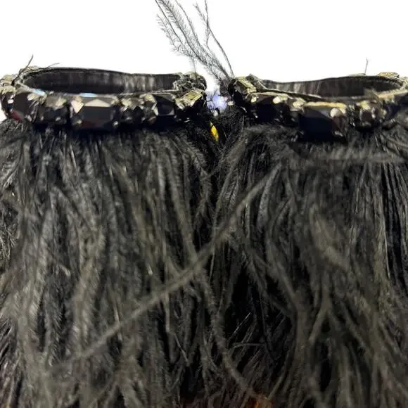 Jessica Simpson Piume Feather Black High Heel Ankle Boots Booties Shoes sz 10 - Picture 10 of 16